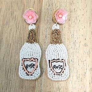 Rose seed bead earrings